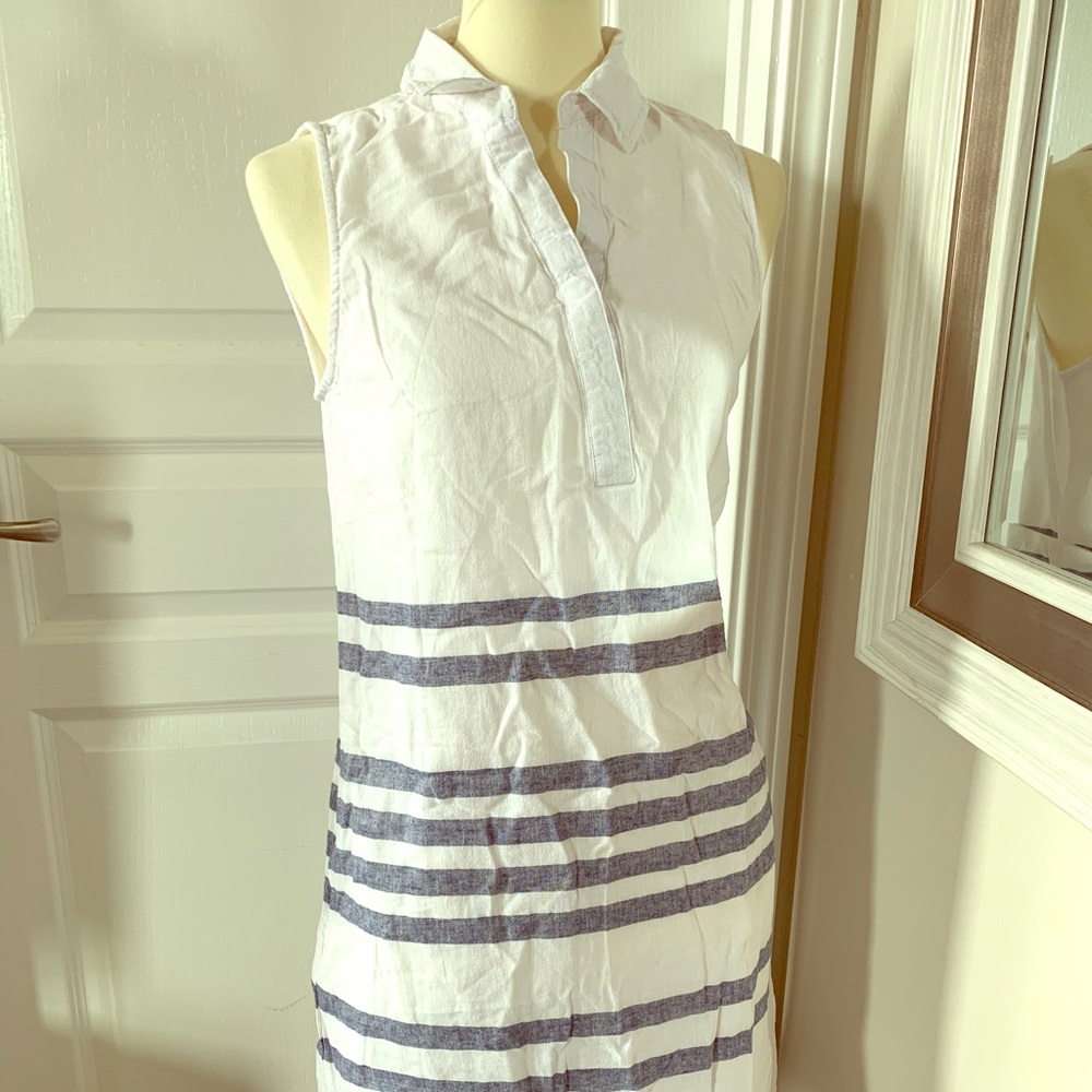 Sleeveless linen lined summer dress